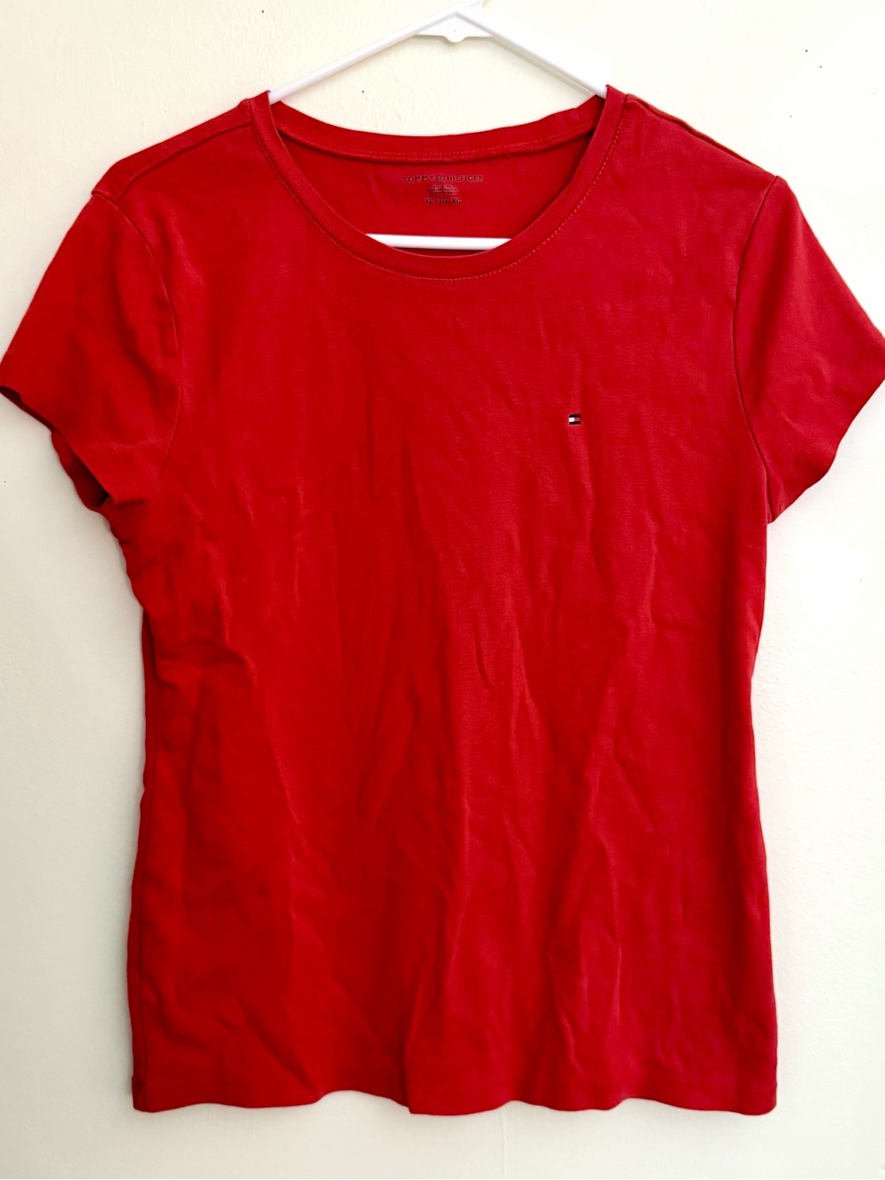 Tommy Hilfiger Women's Red Short Sleeve Crew Tee